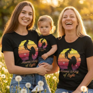 Camiseta Silhueta do Pôr do Sol do Raio de Luz da Mamãe