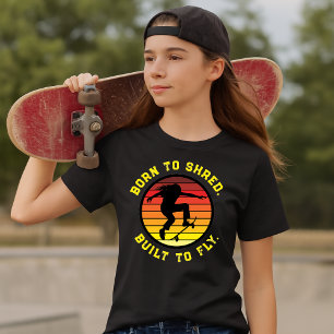 Camiseta Silhueta Do Skateboarder Na Modelo Do Ultramar