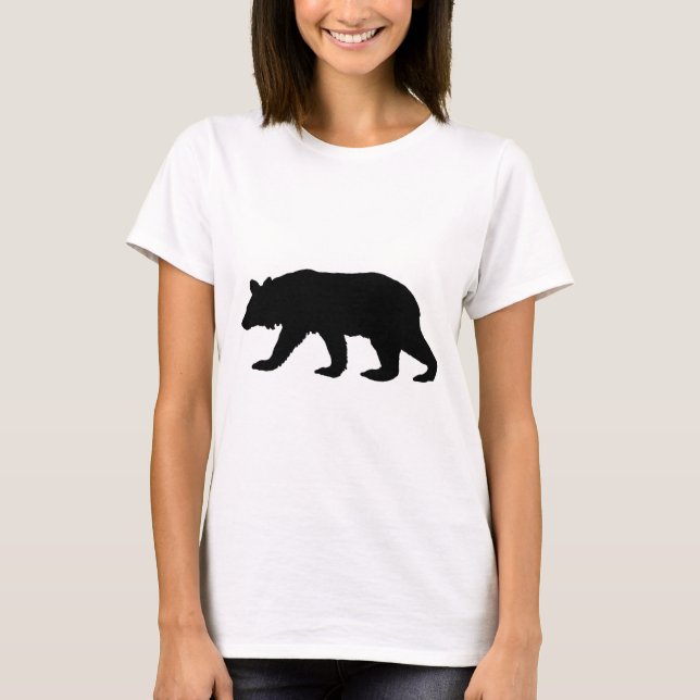 Camiseta Silhueta do urso preto (Frente)