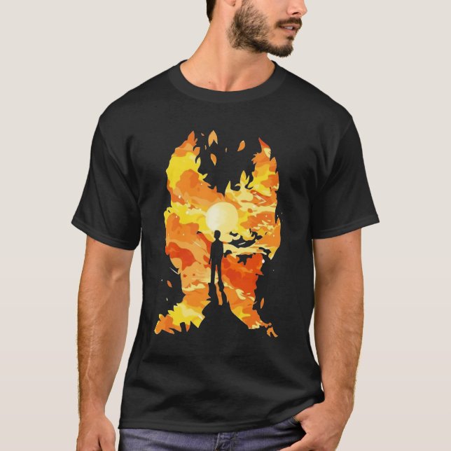 Camiseta Silhueta em Chamas da Imaginação (Frente)