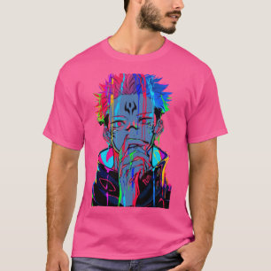 Camiseta Silhueta Escura Amaldiçoada com Acentos de Arco-ír