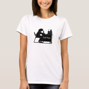 Camiseta Silhueta fêmea do presunto que toma o Tshirt da
