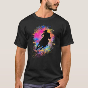 Camiseta Silhueta Feminina de Rodeio Arco-Íris de Meninas C