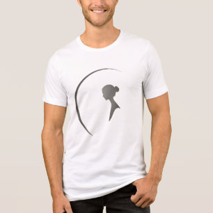 Camiseta Silhueta Feminina Elegante Arte Minimalista de Cre