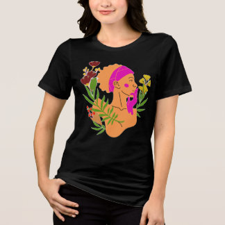 Camiseta Silhueta Feminina Floral Elegante