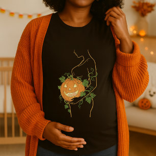 Camiseta Silhueta Grávida De Abóbora, Cuta,