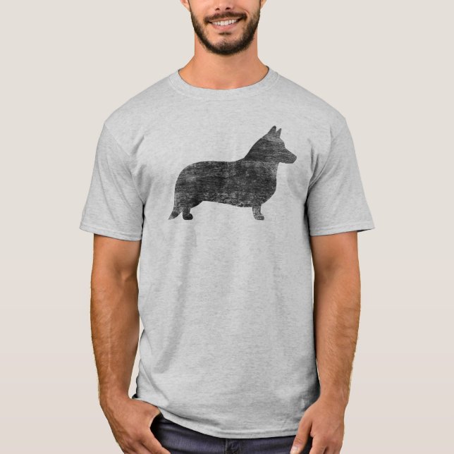 Camiseta Silhueta legal da raça do cão do Corgi de Galês do (Frente)