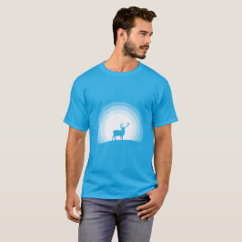 Camiseta Silhueta Majestosa de Veado sob a Luz Lunar