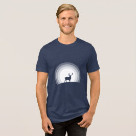 Camiseta Silhueta Majestosa de Veado sob a Luz Lunar