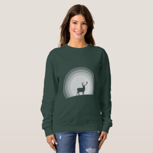 Camiseta Silhueta Majestosa de Veado sob a Luz Lunar