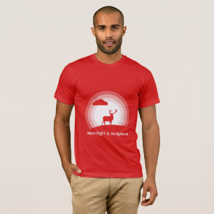 Camiseta Silhueta Majestosa de Veado sob Luz Lunar Estilo B