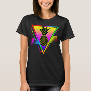 Camiseta Silhueta Moderna Retro Abacaxi Fruta de Verão