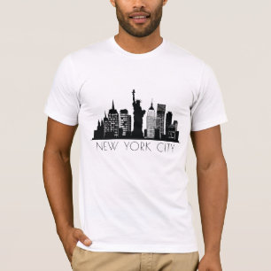 Camiseta Silhueta Nova Iorque Preta E Branca