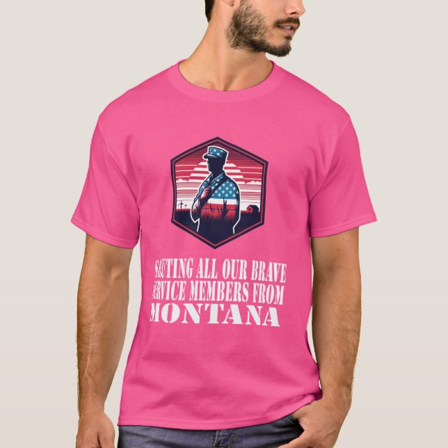 Camiseta Silhueta Patriótica Soldier Montana em F Americano (Frente)