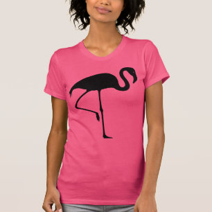 Camiseta Silhueta preta clássica do flamingo