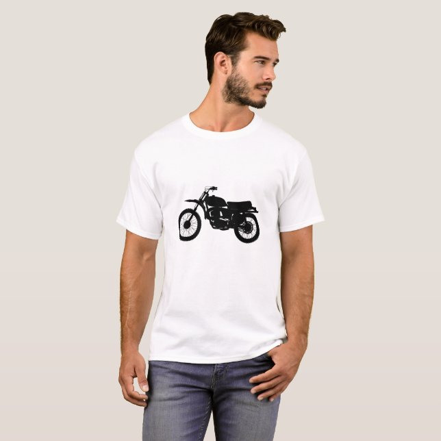 Camiseta Silhueta preta de bicicleta - Escolher cor de fund (Frente Completa)