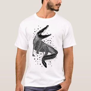 Camiseta Silhueta Preta de um Crocodilo