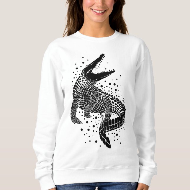 Camiseta Silhueta Preta de um Crocodilo (Frente)