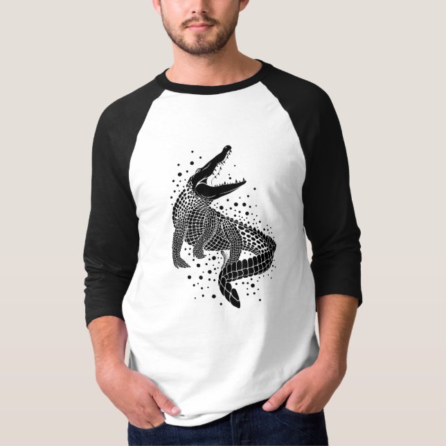 Camiseta Silhueta Preta de um Crocodilo (Frente)