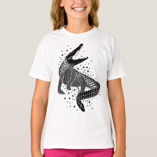 Camiseta Silhueta Preta de um Crocodilo