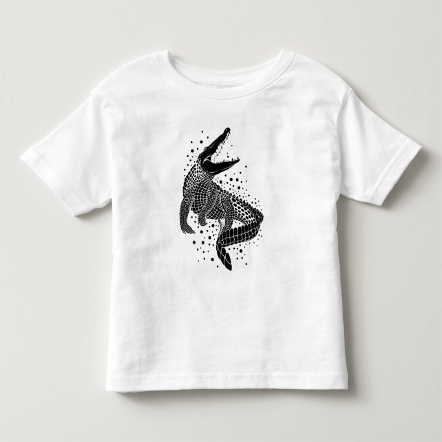 Camiseta Silhueta Preta de um Crocodilo (Frente)