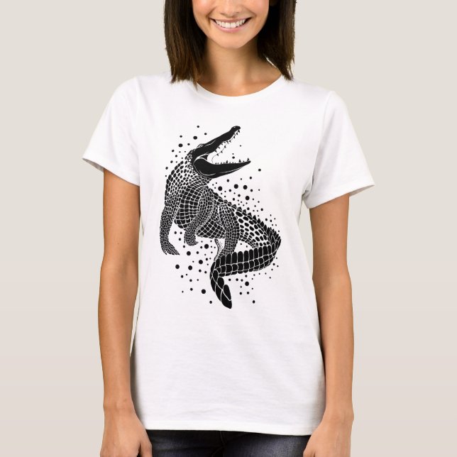 Camiseta Silhueta Preta de um Crocodilo (Frente)