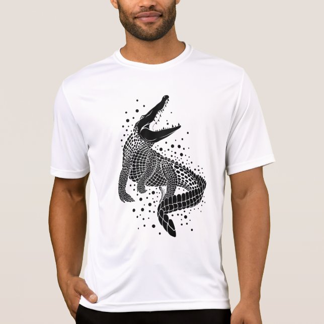 Camiseta Silhueta Preta de um Crocodilo (Frente)