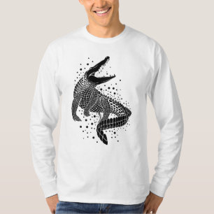 Camiseta Silhueta Preta de um Crocodilo