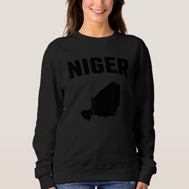 Camiseta Silhueta preta isolada de um mapa do Níger (Frente)