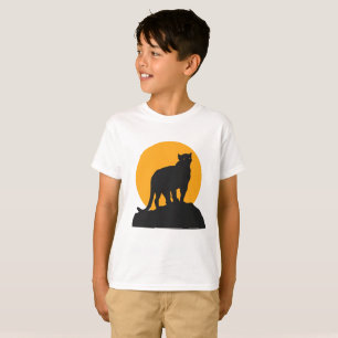 Camiseta Silhueta preta para pôr do sol