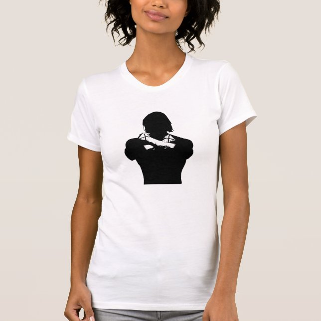 Camiseta Silhueta reta da borda (Frente)