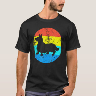 Camiseta Silhueta Retro da Raça de Cão Pembroke Welsh Corgi