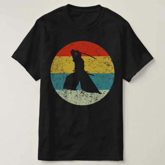 Camiseta Silhueta retro Vintage SAMURAI 70s (Frente do Design)