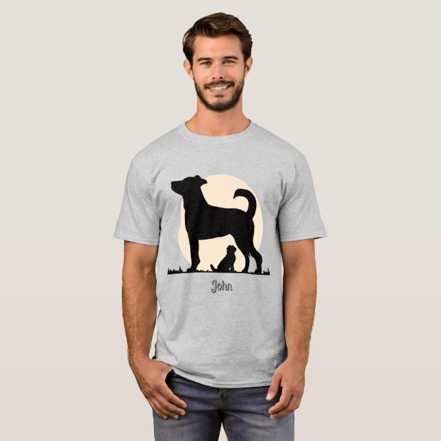 Camiseta Silhueta russa de mamãe e Pup com Bond Emocional (Frente Completa)