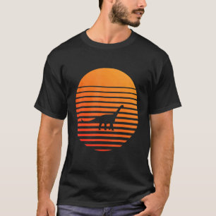 Camiseta Silhueta Sombra Brachiosaurus Em Frente A Um Sol