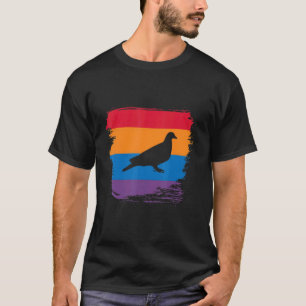 Camiseta Silhueta Sombra de Pombo com Sinalizador Colorido