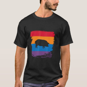 Camiseta Silhueta Sombra de Suínos com Sinalizador Colorido