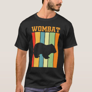 Camiseta Silhueta Sombra De Wombat Em Cores Retrovisores