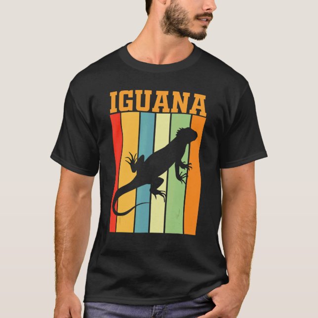 Camiseta Silhueta Sombra Iguana Em Cores Retroativas (Frente)