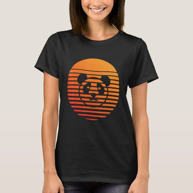 Camiseta Silhueta Sombra Panda Em Frente A Um Sol (Frente)