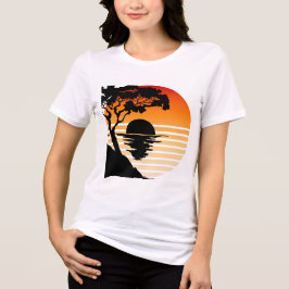 Camiseta Silhueta Sunset Minimalista - Arte Natural Tranqui