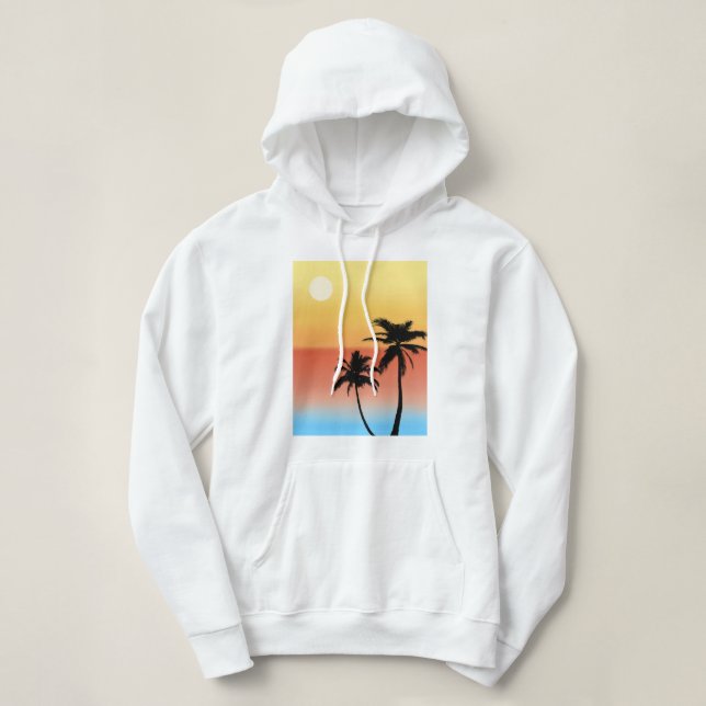 Camiseta Silhueta Sunset Palm Tree (Frente do Design)