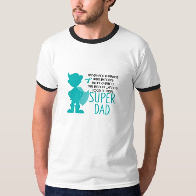 Camiseta Silhueta super da cerceta do pai da alergia de (Frente)