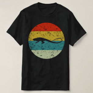Camiseta silhueta vintage de lagarto retro 70s