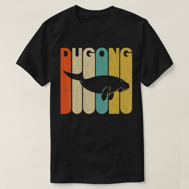 Camiseta Silhueta Vintage Retro Style Dugong (Frente do Design)