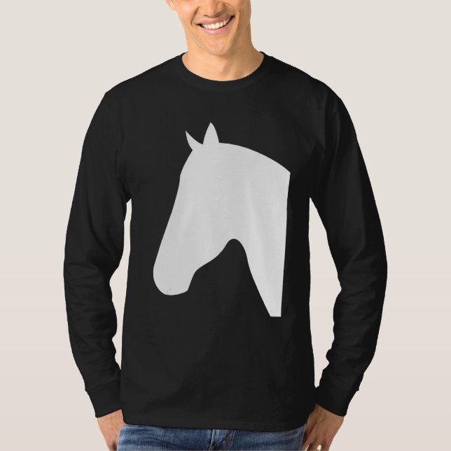 Camiseta Silhuetas de Cabeça de Cavalo Cavalos Cavalgada Eq (Frente)