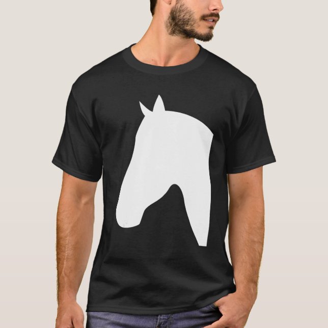 Camiseta Silhuetas de Cabeça de Cavalo Cavalos Cavalgando E (Frente)