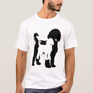 Camiseta Silhuetas de Cães Duplos em Preto e Branco Negrito