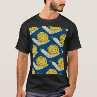 Camiseta Silhuetas de caracóis: padrão amarelo, rosa.