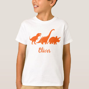 Camiseta Silhuetas de Dinossauros Vintage